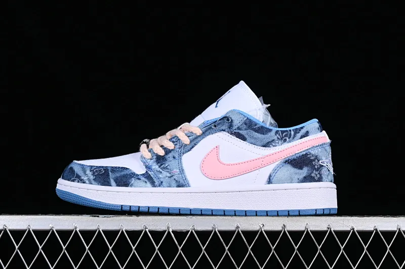 All categories Air Jordan Jordan series basketball shoes Air Jordan 1 Low Z version Air Jordan 1 Low "Washed Denim" AJ1 Joe 1 denim pink hook washed denim low-top casual sneakers DM8947-100